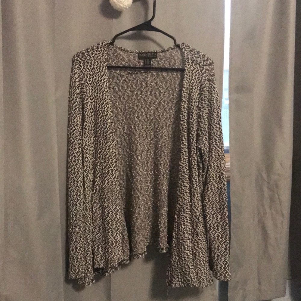 Black and white marled cardigan